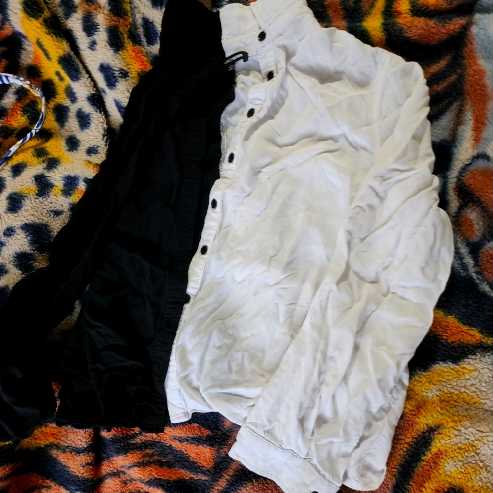 Black and white button up shirt